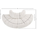 Meridian Arc Cream Boucle Fabric 4 pc Modular Sectional IMAGE 7