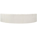 Meridian Arc Cream Boucle Fabric 5 pc Modular Sectional IMAGE 3