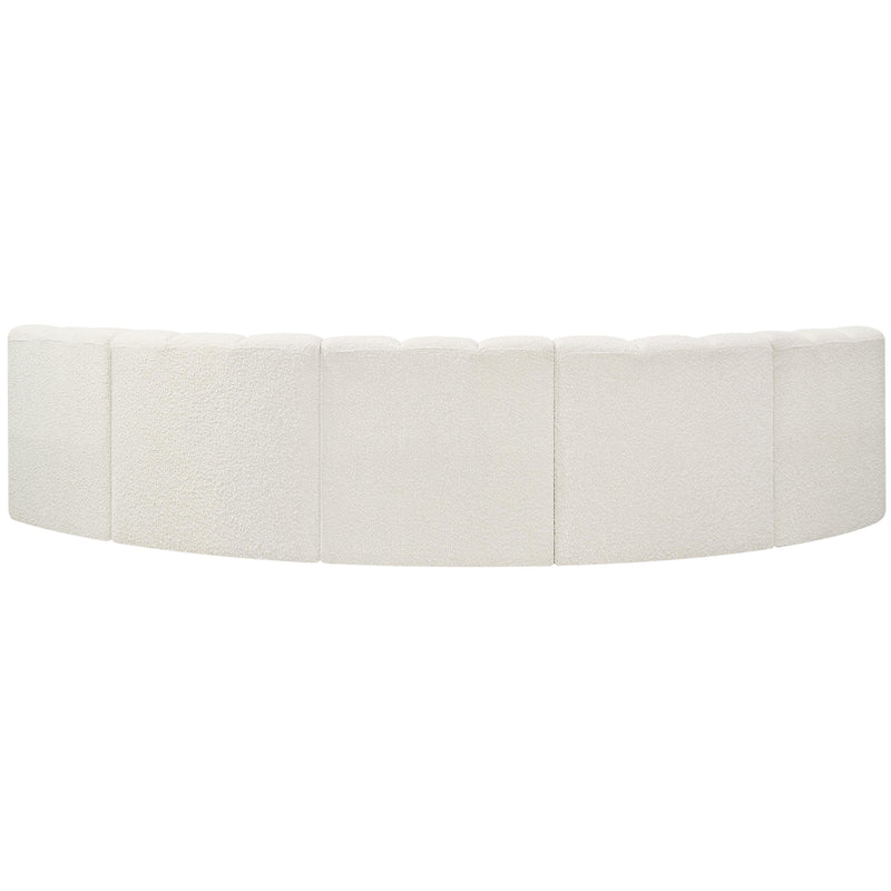Meridian Arc Cream Boucle Fabric 5 pc Modular Sectional IMAGE 3