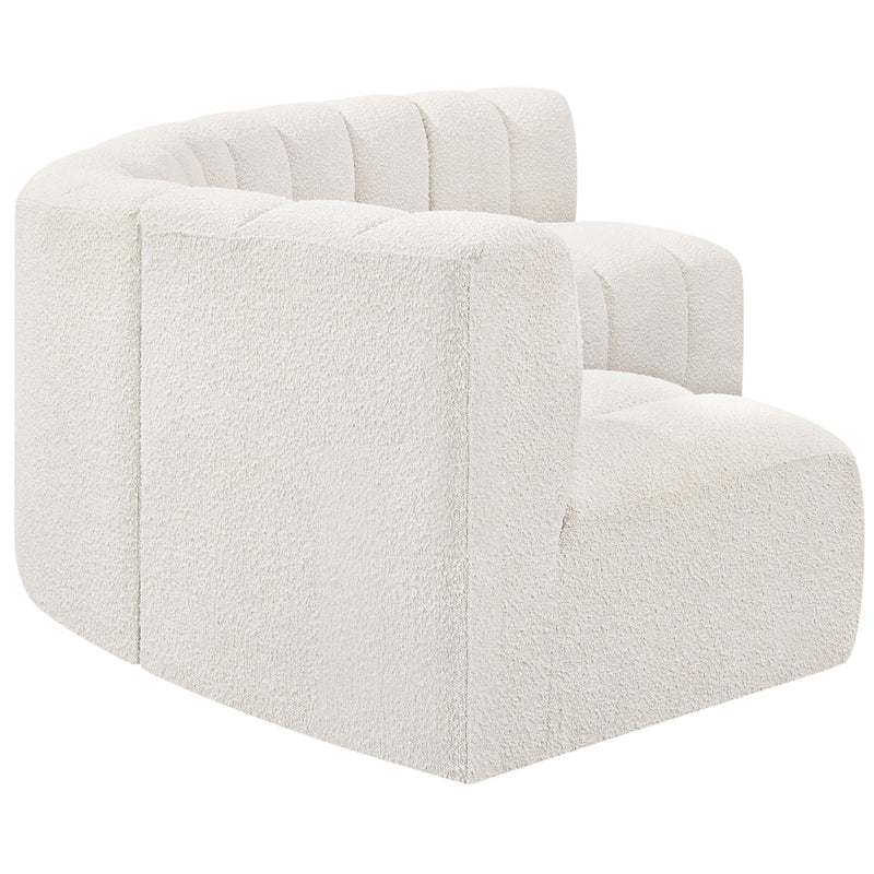 Meridian Arc Cream Boucle Fabric 5 pc Modular Sectional IMAGE 6