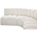 Meridian Arc Cream Boucle Fabric 5 pc Modular Sectional IMAGE 7