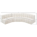 Meridian Arc Cream Boucle Fabric 5 pc Modular Sectional IMAGE 8