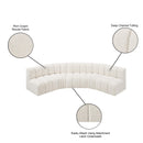Meridian Arc Cream Boucle Fabric 5 pc Modular Sectional IMAGE 9