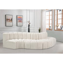 Meridian Arc Cream Boucle Fabric 5 pc Modular Sectional IMAGE 2