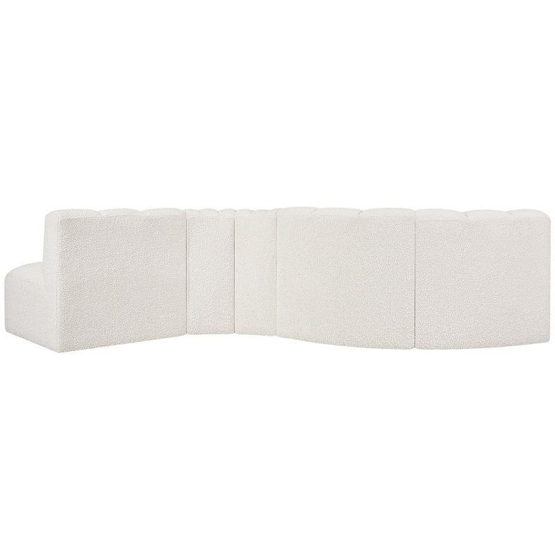 Meridian Arc Cream Boucle Fabric 5 pc Modular Sectional IMAGE 3