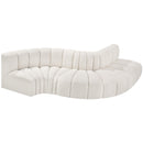 Meridian Arc Cream Boucle Fabric 5 pc Modular Sectional IMAGE 4