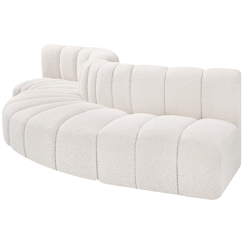 Meridian Arc Cream Boucle Fabric 5 pc Modular Sectional IMAGE 5