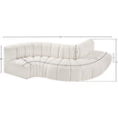 Meridian Arc Cream Boucle Fabric 5 pc Modular Sectional IMAGE 6
