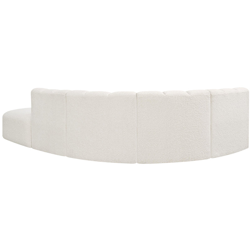 Meridian Arc Cream Boucle Fabric 5 pc Modular Sectional IMAGE 3