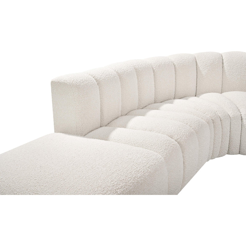 Meridian Arc Cream Boucle Fabric 5 pc Modular Sectional IMAGE 6