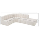 Meridian Arc Cream Boucle Fabric 5 pc Modular Sectional IMAGE 7