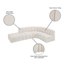 Meridian Arc Cream Boucle Fabric 5 pc Modular Sectional IMAGE 8