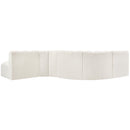 Meridian Arc Cream Boucle Fabric 6 pc Modular Sectional IMAGE 3