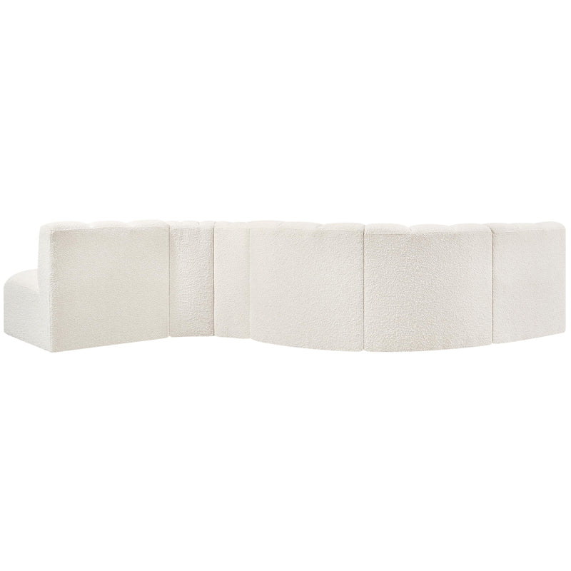 Meridian Arc Cream Boucle Fabric 6 pc Modular Sectional IMAGE 3