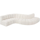 Meridian Arc Cream Boucle Fabric 6 pc Modular Sectional IMAGE 4