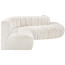 Meridian Arc Cream Boucle Fabric 6 pc Modular Sectional IMAGE 5
