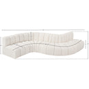 Meridian Arc Cream Boucle Fabric 6 pc Modular Sectional IMAGE 7