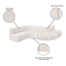 Meridian Arc Cream Boucle Fabric 6 pc Modular Sectional IMAGE 8