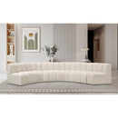 Meridian Arc Cream Boucle Fabric 6 pc Modular Sectional IMAGE 2