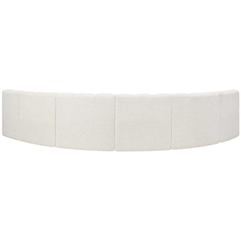 Meridian Arc Cream Boucle Fabric 6 pc Modular Sectional IMAGE 3