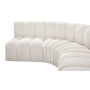 Meridian Arc Cream Boucle Fabric 6 pc Modular Sectional IMAGE 7