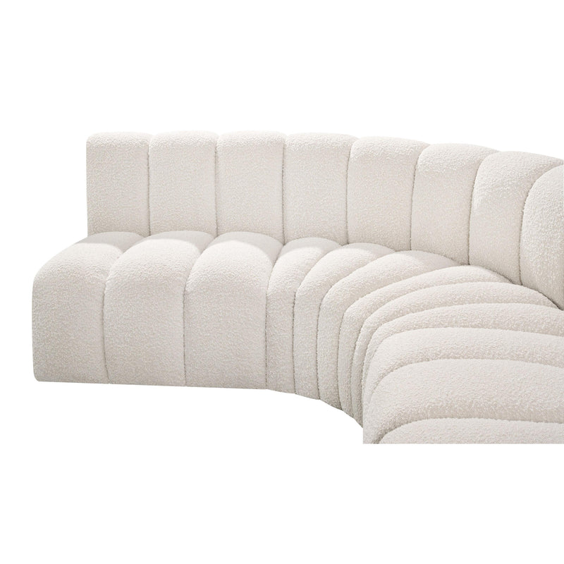 Meridian Arc Cream Boucle Fabric 6 pc Modular Sectional IMAGE 7