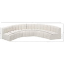 Meridian Arc Cream Boucle Fabric 6 pc Modular Sectional IMAGE 8