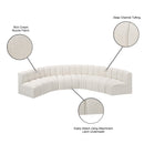 Meridian Arc Cream Boucle Fabric 6 pc Modular Sectional IMAGE 9