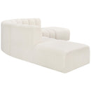 Meridian Arc Cream Boucle Fabric 6 pc Modular Sectional IMAGE 5
