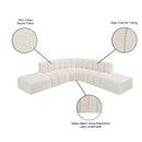 Meridian Arc Cream Boucle Fabric 6 pc Modular Sectional IMAGE 8