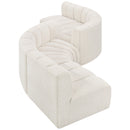 Meridian Arc Cream Boucle Fabric 6 pc Modular Sectional IMAGE 3