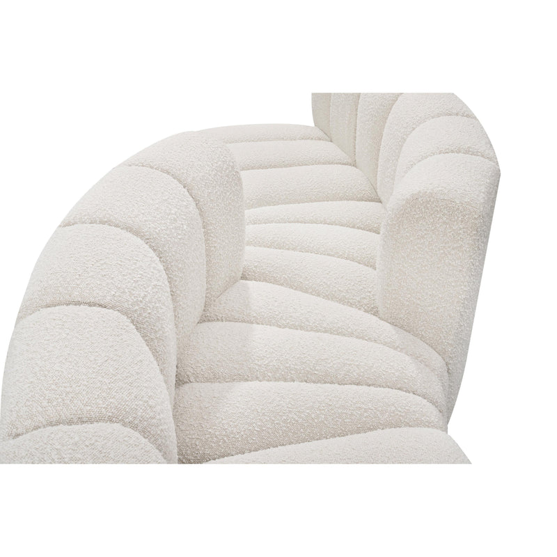 Meridian Arc Cream Boucle Fabric 6 pc Modular Sectional IMAGE 4