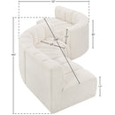 Meridian Arc Cream Boucle Fabric 6 pc Modular Sectional IMAGE 5