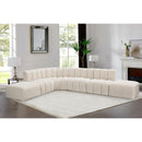 Meridian Arc Cream Boucle Fabric 7 pc Modular Sectional IMAGE 2