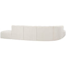 Meridian Arc Cream Boucle Fabric 7 pc Modular Sectional IMAGE 3
