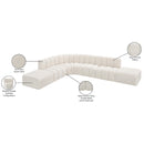 Meridian Arc Cream Boucle Fabric 7 pc Modular Sectional IMAGE 7