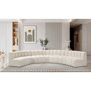 Meridian Arc Cream Boucle Fabric 7 pc Modular Sectional IMAGE 2