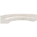 Meridian Arc Cream Boucle Fabric 7 pc Modular Sectional IMAGE 4