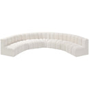 Meridian Arc Cream Boucle Fabric 7 pc Modular Sectional IMAGE 5