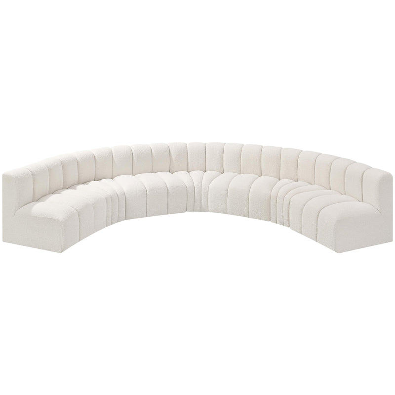 Meridian Arc Cream Boucle Fabric 7 pc Modular Sectional IMAGE 5