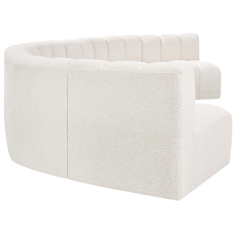 Meridian Arc Cream Boucle Fabric 7 pc Modular Sectional IMAGE 6