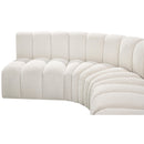 Meridian Arc Cream Boucle Fabric 7 pc Modular Sectional IMAGE 7