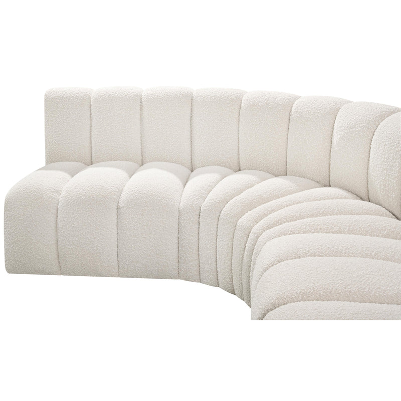 Meridian Arc Cream Boucle Fabric 7 pc Modular Sectional IMAGE 7