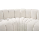 Meridian Arc Cream Boucle Fabric 7 pc Modular Sectional IMAGE 8