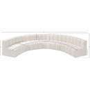 Meridian Arc Cream Boucle Fabric 7 pc Modular Sectional IMAGE 9