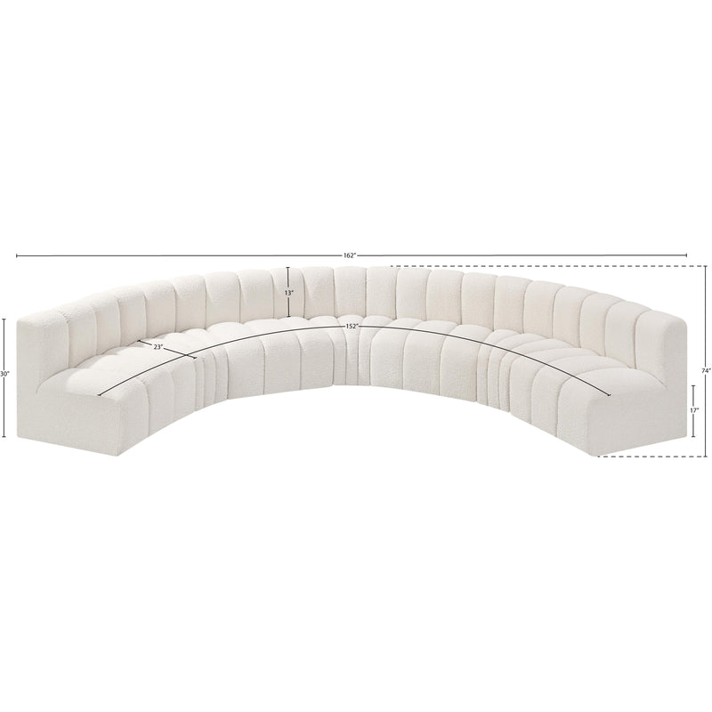 Meridian Arc Cream Boucle Fabric 7 pc Modular Sectional IMAGE 9