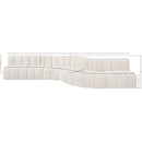 Meridian Arc Cream Boucle Fabric 7 pc Modular Sectional IMAGE 11