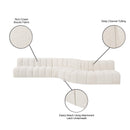 Meridian Arc Cream Boucle Fabric 7 pc Modular Sectional IMAGE 12