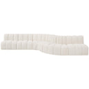 Meridian Arc Cream Boucle Fabric 7 pc Modular Sectional IMAGE 4