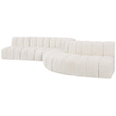 Meridian Arc Cream Boucle Fabric 7 pc Modular Sectional IMAGE 5